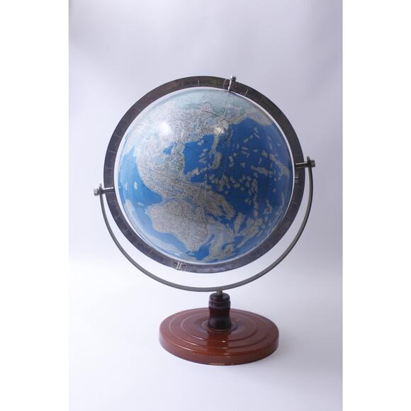 Vintage Japanese World Globe, Post World War II period, 20 inches high, FLAW - Picture 1 of 7